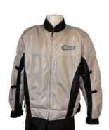 First Gear Men&#39;s Mesh Padded Jacket Silver/Black  w/ Removable Liner XL - $52.70 CAD