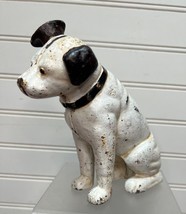 Vintage RCA Victor Dog Nipper ~ Glass Eyes Bank Cast Iron 6&quot; His Masters Voice - £68.52 GBP