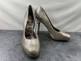 Sam Edelman Heels Women 10M Evan Shoes Tan Gold Leather Snake Corset Spi... - $19.62