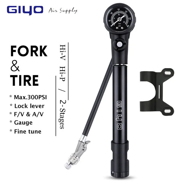 Giyo MTB Shock Pump 300psi Bike Suspension Air Pump with Pressure Gauge Schrader - £96.52 GBP