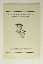 Vintage Paper Souvenir Commencement Program 1951 Jonesboro High School Virginia - £12.53 GBP