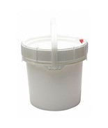 Pail, 3.5 Gal., Plastic Handle, White, W/Lid - £33.68 GBP