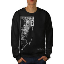 Wellcoda Miami City Map Fashion Mens Sweatshirt, Big Casual Pullover Jumper - £23.76 GBP+