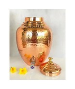 Hammered Design Copper Water Dispenser Pot Matka, Storage, Home Kitchen ... - £123.22 GBP