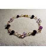 Handmade Bracelet With Wire Designs In Purple Chain Link All Handmade - £11.06 GBP
