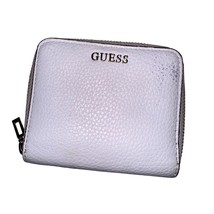 Guess Womens White Small Zip Around Wallet with Logo - $14.99