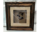 Vintage 7&quot; Ceramic Giraffe Head - 7&quot; Square Wooden Shadow Box Frame - $19.79