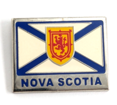 VTG Nova Scotia Flag Canada Silver Tone Enamel Lapel Pin Souvenir Blue White... - £7.46 GBP