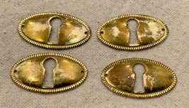 4 Plain SMALL Antique Brass Keyhole Escutcheon 7/8 x 1-1/2” - £11.12 GBP