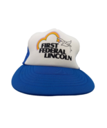 Trucker Cap Hat First Federal Lincoln Blue Baseball Adjustable Snapback - $11.39