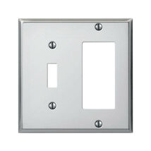 Amerelle Pro Polished Chrome 2 gang Stamped Steel Decorator/Toggle Wall ... - $9.95