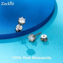 Moissanite Stud Earrings1ct-2ct Lab Diamond Earrings for Women D Color VVS1 Bril - £55.95 GBP