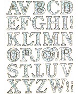 ABC Letter School Craft Sticker Decal Size 13x10cm/5x4inch Glitter Metal... - $3.49