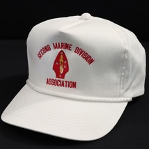 2nd Marine Division Association Hat Cap Snapback One Size Military White Red - £16.80 GBP