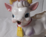 1950s Elsie The Cow Ceramic Creamer Hair Bow Purple Happy Face Anthropom... - £17.39 GBP