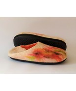 US10.5 Orange Felt slippers for women  * Handmade house shoes  - $716.15 MXN