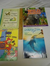 New lot 4 kids Books Rugrats Dolphin Tale Pooh tigger &amp; Wild Animals Stocking  - £7.00 GBP