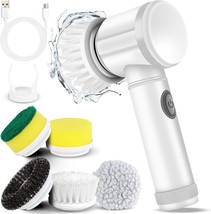 Electric Spin Scrubber Electric Cleaning Brush Cordless Power Scrubber with 5 Re - £44.50 GBP