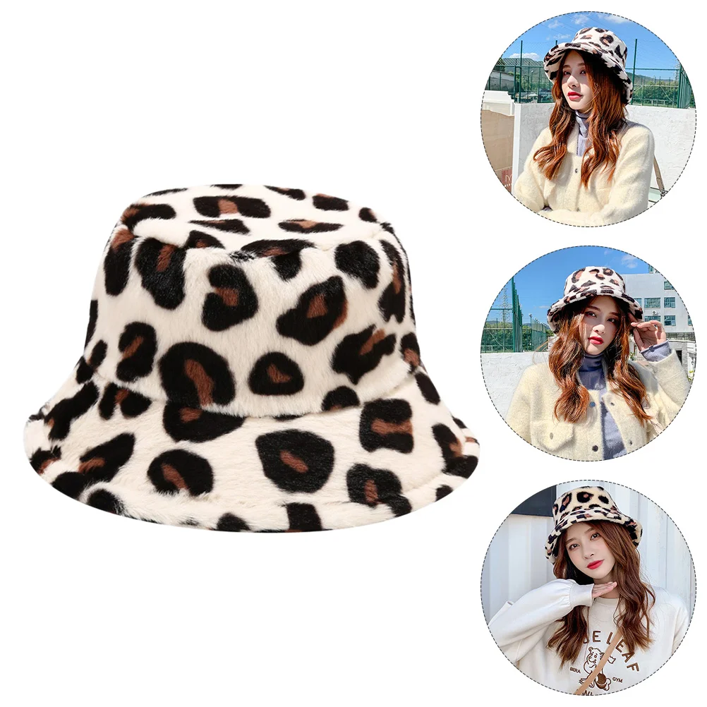 Hats for Bucket Hat Leopard Fisherman Hat Cap Vintage Warm Hat - £19.12 GBP