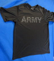 RARE U.S. ARMY BLACK SUBDUED PT PHYSICAL FITNESS APFU BLACK OPS SHIRT ME... - $29.69