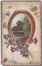 Thanksgiving Greetings Postcard 1915 Horseshoe Canton Ohio - £2.33 GBP
