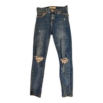 Topshop Moto Jamie Distressed Skinny Women&#39;s 26 Medium Wash  - $12.59