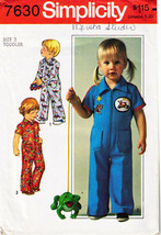 Vintage 1976 Toddler&#39;s JUMPSUIT Pattern 7630-s Size 2 - UNCUT - £9.37 GBP