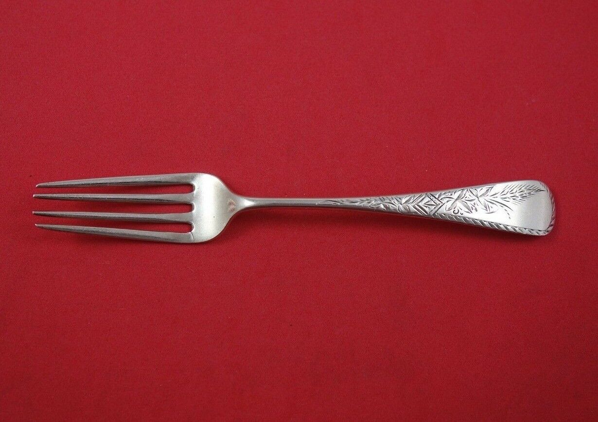 Antique Engraved #8 by Gorham Sterling Silver Breakfast Fork 5 3/4" Antique - £55.12 GBP