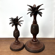 Set of 2, Metal Pineapple Candle Stick Holders Decor, Made In India - £32.27 GBP