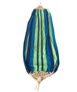 Hammock Heavy Cloth Fabric Green Blue Stripe 8 Ft Feet Long Rope Tie Sum... - €31,47 EUR