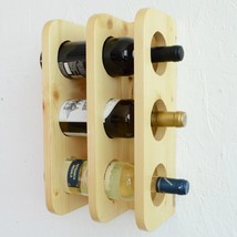 Wooden Wine Rack 6 Bottle Storage Crate Holder Store Cabinet Natural Lacquer - £25.53 GBP