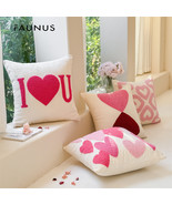 Thickened Snow Embroidered Love Valentine's Day Sofa Pillow Cover Cushion Cover - $38.00