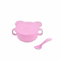 Cartoon Bear Binaural Food Bowl Unbreakable Kid Children Baby Bowl Spoon Anti Ho - £8.55 GBP