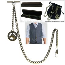 Albert Chain Pocket Watch Chain Bronze Fob Chain Horse Design Fob T Bar AC03 - £9.99 GBP+