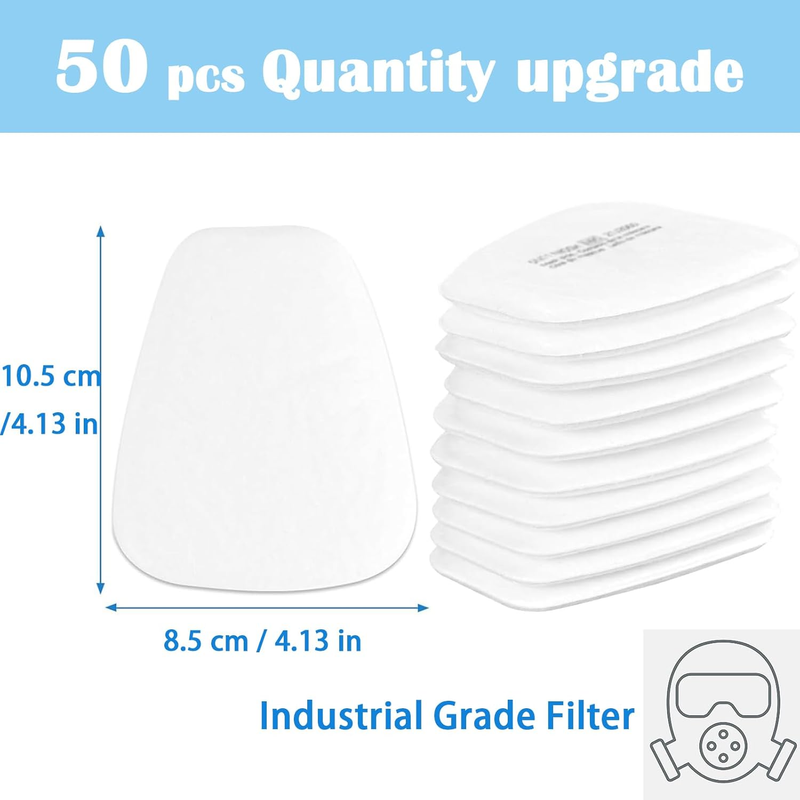 50 Pcs Respirator Mask Filters, 5N11CN Mask Filter Cotton for Dust Masks 6000 60 Item image 2