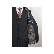 Men Suit ADOLFO 3Pc 100% Soft Wool Vested Business Formal 2 Button 1608 Charcoal image 8