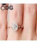 2.5 CT Oval Engagement Ring, Oval Moissanite Engagement Ring, 14K White ... - $988.00