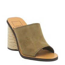 Dolce Vita Women Block Heel Slide Sandals Alba Size US 7.5M Olive Green Suede - £35.72 GBP