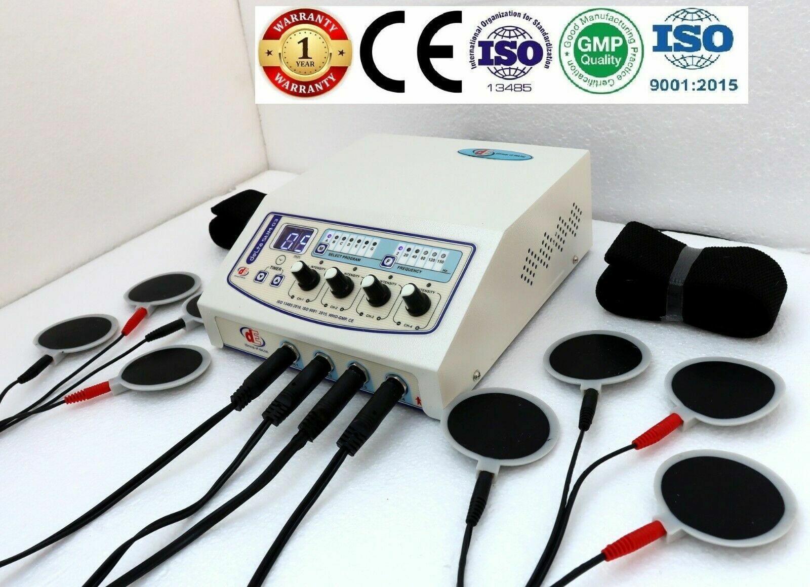Home 4 Channel Carbon Pads Electrotherapy Physical Ultrasound Therapy Ma... - $94.05