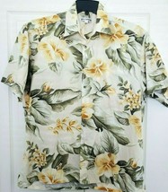 Via Veneto Men&#39;s L Vintage 90s Shirt Short Sleeve Hawaiian Button Down Camp - £21.98 GBP