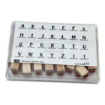 Stampin Up 28 Rubber Stamps Alphabet Set Lower Upper Case Wood Mounted - $25.97