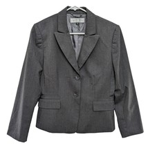 Tahari Arthur S. Levine Grey Pin Striped Blazer Jacket Single Breasted Size 8P - £63.20 GBP
