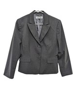 Tahari Arthur S. Levine Grey Pin Striped Blazer Jacket Single Breasted S... - £63.20 GBP