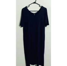 Eileen Fisher Viscose Jersey Round Neck Short Sleeve Dress Blue Petite L... - £39.91 GBP
