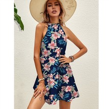 Summer A-Line Mini Skirt New  Women  Print Party Dress Casual Loose Sleeveless B - £46.67 GBP