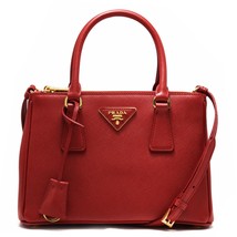Prada Tote Bag Shoulder Bag Saffiano Calf Leather Fuoco - £3,238.78 GBP