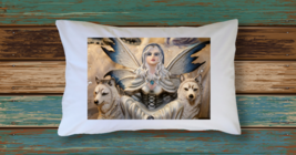 Angel With Wolves Pillowcase Microfiber Pillow Case Gift for Family &amp; Friends - £17.23 GBP