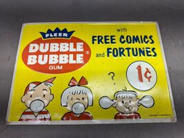 Vintage Fleer Dubble Bubble Gum 1 Cent Sign Free Comics Fortune Candy Sh... - $10.65
