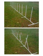 Dog Agility Equipment  12 Weave Poles  Adjustable Spacing and Angle for ... - $99.00