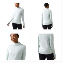 NEW PRANA Women Size Medium Ice Flow Half Zip Pullover Top Eco Frost Light Green - £38.21 GBP